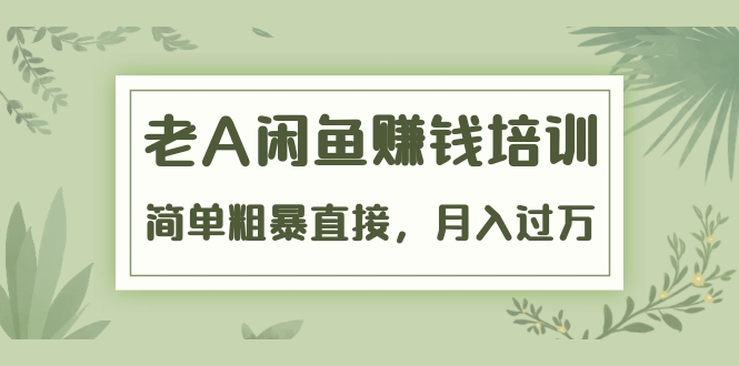 《老A闲鱼赚钱培训》简单粗暴直接，月入过万的闲鱼战术课程-羽哥创业课堂