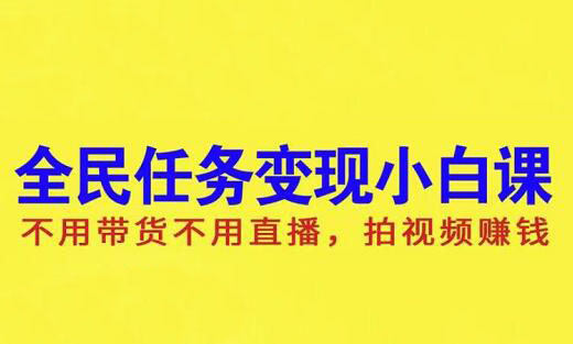 全民任务变现小白课，拍视频赚钱-羽哥创业课堂