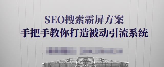 SEO搜索霸屏方案，手把手教你打造被动引流系统-羽哥创业课堂