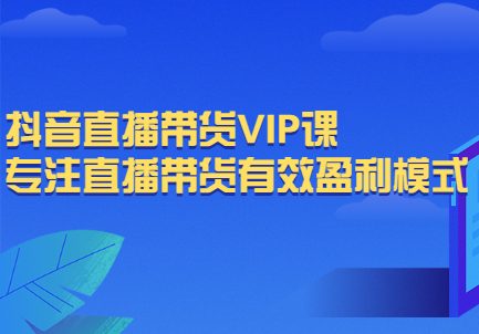 抖音直播带货VIP课，专注直播带货有效盈利模式-羽哥创业课堂