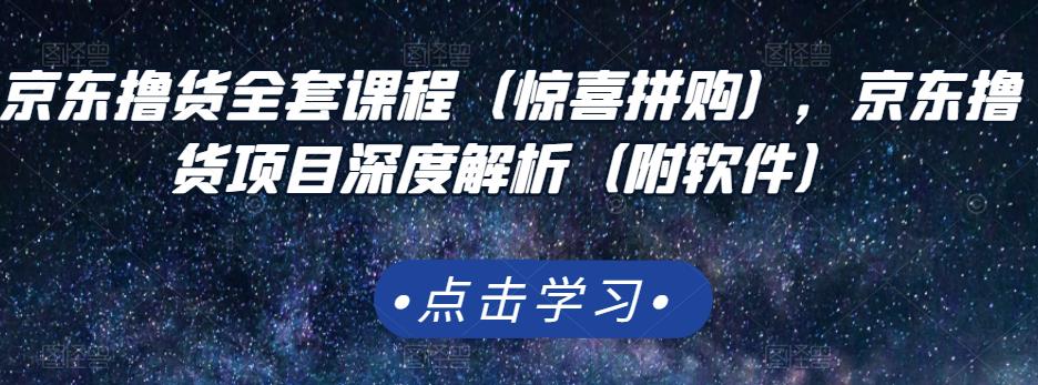 京东撸货全套课程，附项目深度解析+附软件-羽哥创业课堂