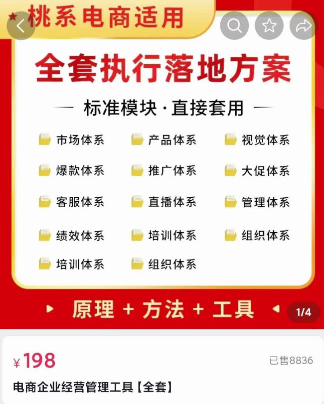 电商企业经营管理工具：全套执行落地方案标准模块·直接套用-羽哥创业课堂