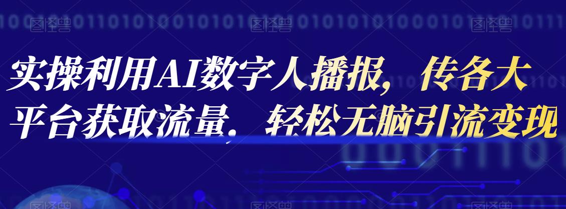 实操利用AI数字人播报，传各大平台获取流量，轻松无脑引流变现-羽哥创业课堂