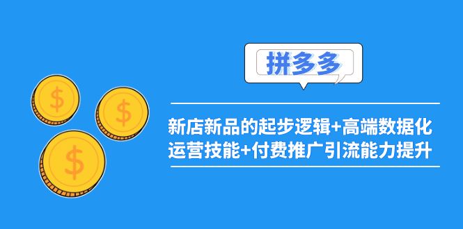 2022拼多多：新店新品的起步逻辑+高端数据化运营技能+付费推广引流能力提升-羽哥创业课堂