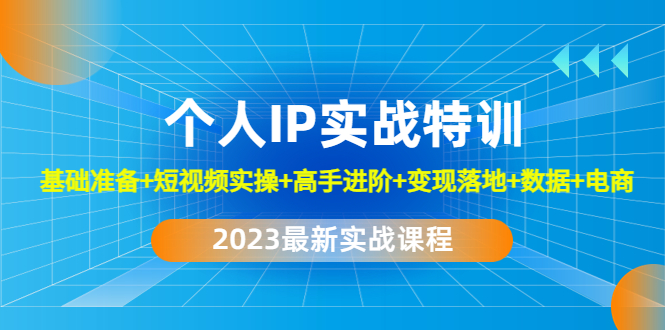 2023个人IP实战特训：基础准备+短视频实操+高手进阶+变现落地+数据+电商-羽哥创业课堂