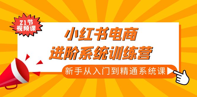 小红书电商进阶系统训练营：新手从入门到精通系统课（21节视频课）-羽哥创业课堂