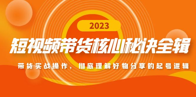 短视频带货核心秘诀全辑课程：带货实战操作，彻底理解起号逻辑-羽哥创业课堂