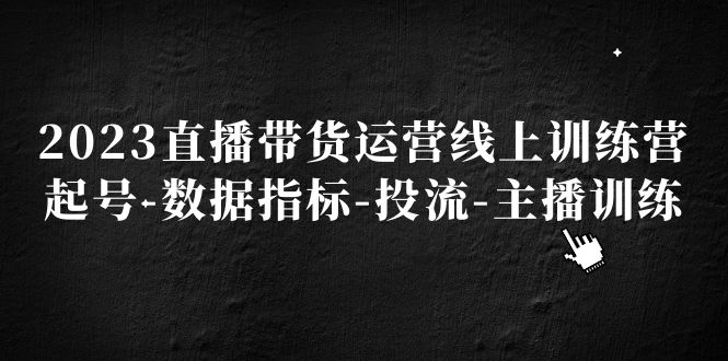 2023直播带货运营线上训练营课程，起号 数据指标 投流 主播训练-羽哥创业课堂