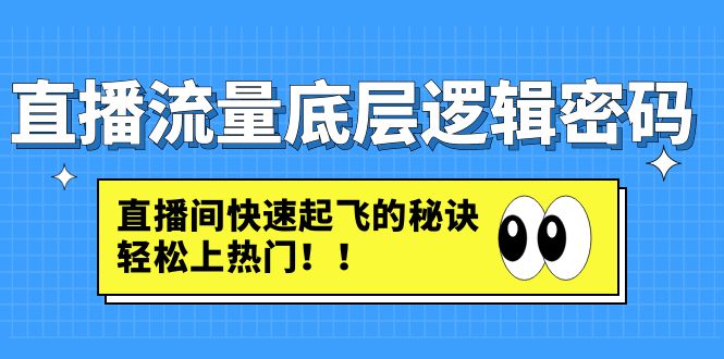 直播流量底层逻辑密码：直播间快速起飞的秘诀，轻松上热门-羽哥创业课堂