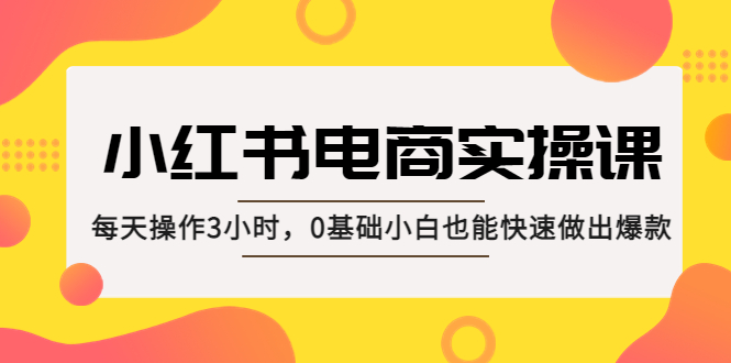 小红书·电商实操课：每天操作3小时，0基础小白也能快速做出爆款-羽哥创业课堂