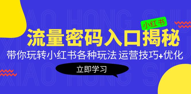 小红书流量密码入口揭秘：带你玩转小红书各种玩法 运营技巧+优化-羽哥创业课堂