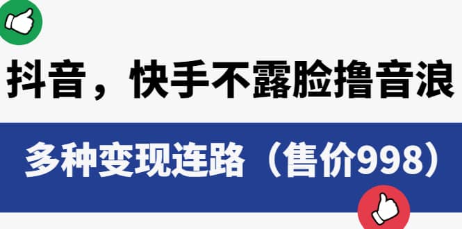 抖音，快手不露脸撸音浪项目，多种变现连路（售价998）-羽哥创业课堂