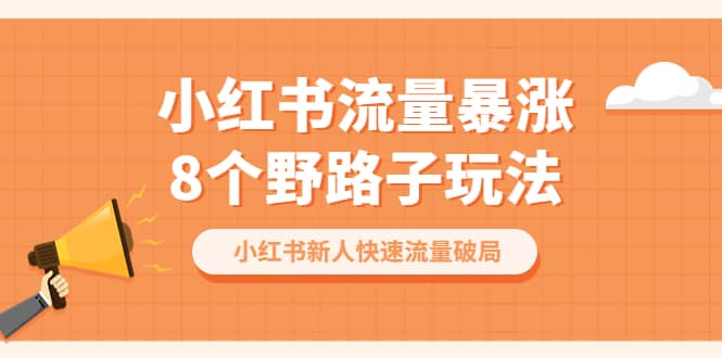 小红书流量-暴涨8个野路子玩法：小红书新人快速流量破局（8节课）-羽哥创业课堂