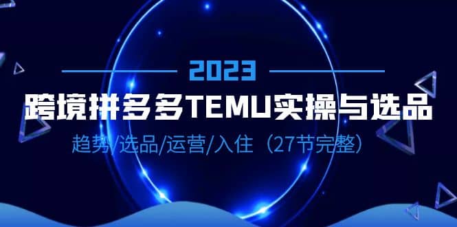 2023跨境·拼多多·TEMU实操与选品，趋势·选品·运营·入住（27节完整）-羽哥创业课堂
