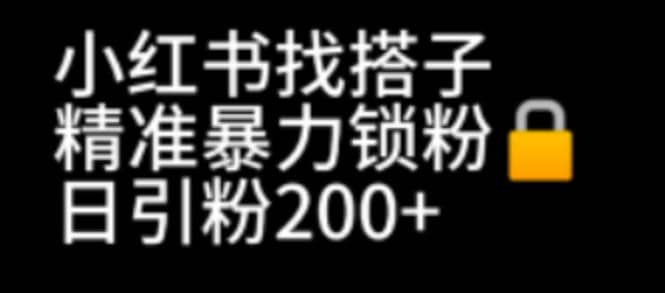 小红书找搭子暴力精准锁粉 引流日引200 精准粉-羽哥创业课堂