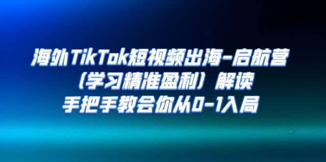 海外TikTok短视频出海-启航营（学习精准盈利）解读，手把手教会你从0-1入局-羽哥创业课堂