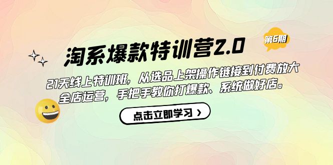 淘系爆款特训营2.0【第六期】从选品上架到付费放大 全店运营 打爆款 做好店-羽哥创业课堂