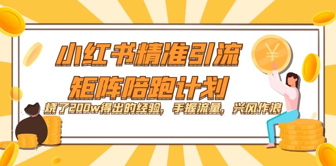 小红书精准引流·矩阵陪跑计划：烧了200w得出的经验，手握流量，兴风作浪！-羽哥创业课堂