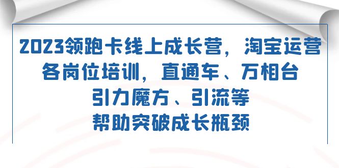 2023领跑·卡 线上成长营 淘宝运营各岗位培训 直通车 万相台 引力魔方 引流-羽哥创业课堂