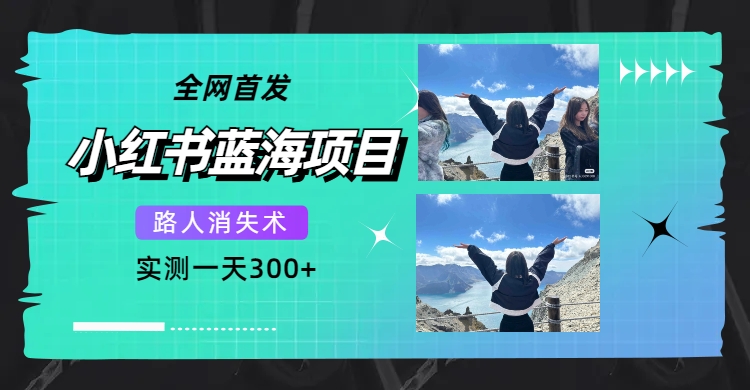 全网首发，小红书蓝海项目，路人消失术，实测一天300 （教程 工具）-羽哥创业课堂