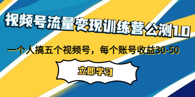 视频号流量变现训练营公测1.0：一个人搞五个视频号，每个账号收益30-50-羽哥创业课堂