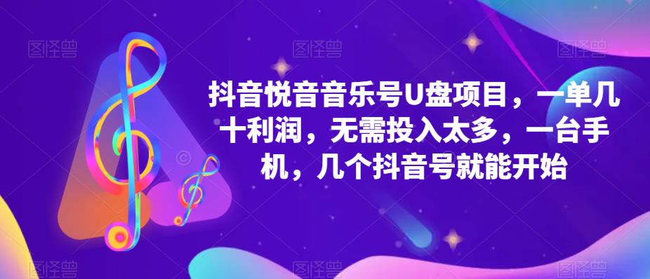 抖音音乐号U盘项目：一单几十利润，一台手机就开始-羽哥创业课堂