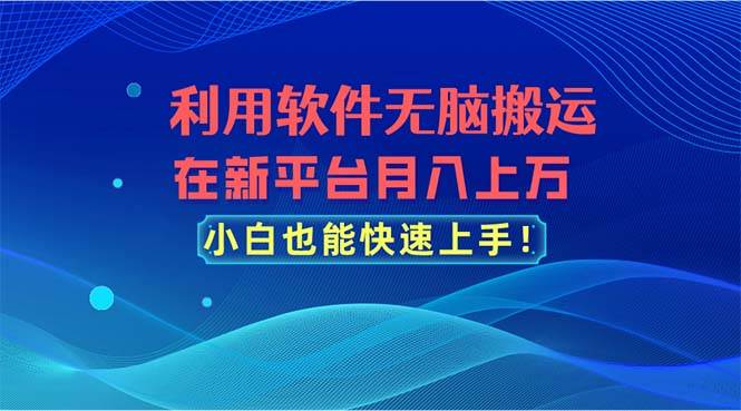 利用软件无脑搬运，在新平台月入上万，小白也能快速上手-羽哥创业课堂