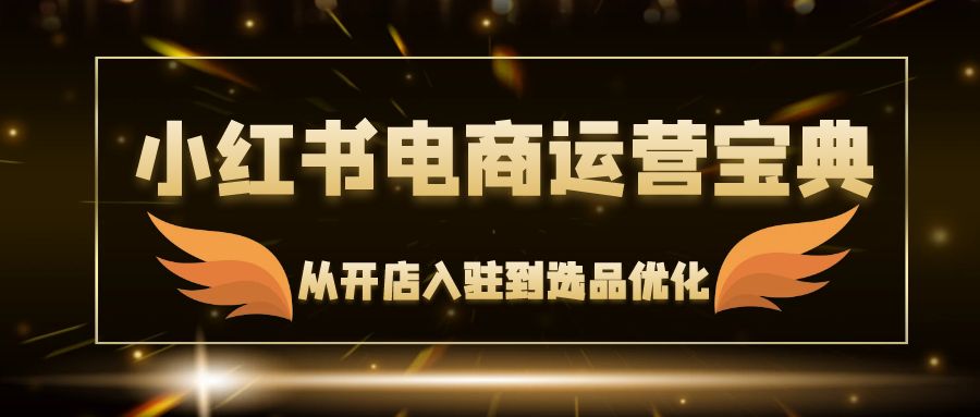 小红书电商运营宝典：从开店入驻到选品优化，一站式解决你的电商难题-羽哥创业课堂