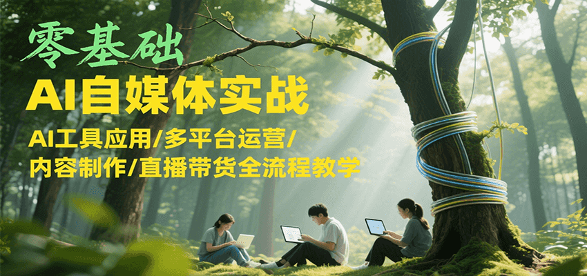 图片[1]-零基础AI自媒体实战，AI工具应用/多平台运营/内容制作/直播带货全流程教学-羽哥创业课堂