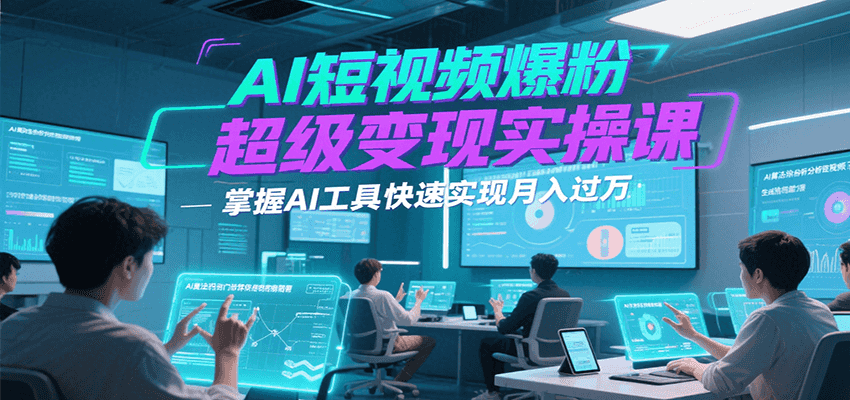 图片[1]-AI短视频爆粉超级变现实操课，掌握AI工具快速实现月入过万-羽哥创业课堂