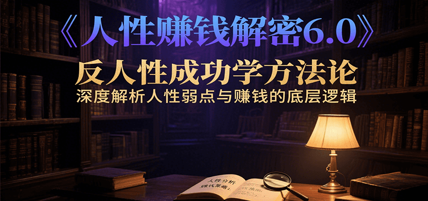 图片[1]-人性赚钱解密6.0，反人性成功学方法论，深度解析人性弱点与赚钱的底层逻辑-羽哥创业课堂