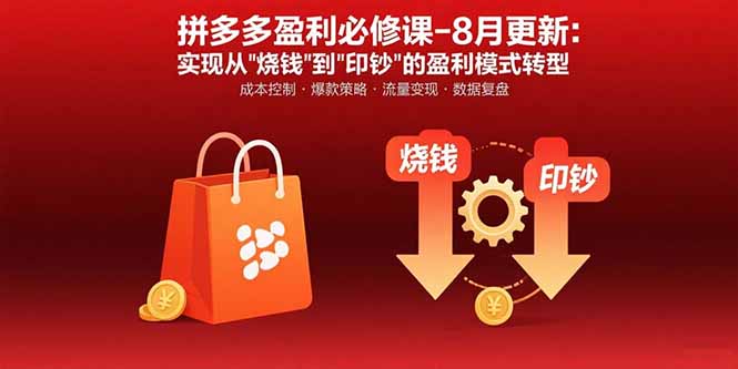 拼多多盈利必修课-8月更新：突破运营瓶颈 实现从烧钱到印钞的盈利模式转型-羽哥创业课堂