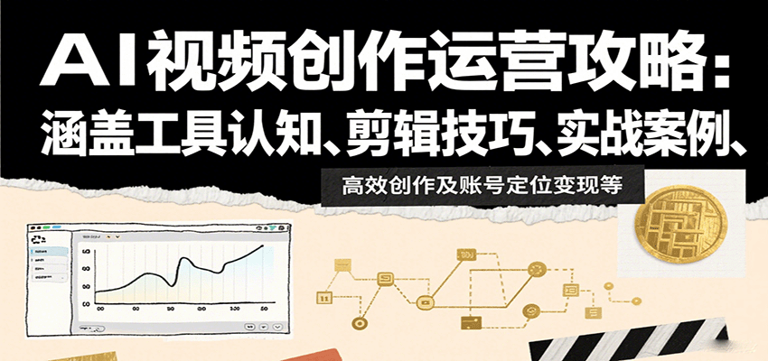 图片[1]-AI视频创作运营攻略：涵盖工具认知、剪辑技巧、实战案例、高效创作及账号定位变现等-羽哥创业课堂