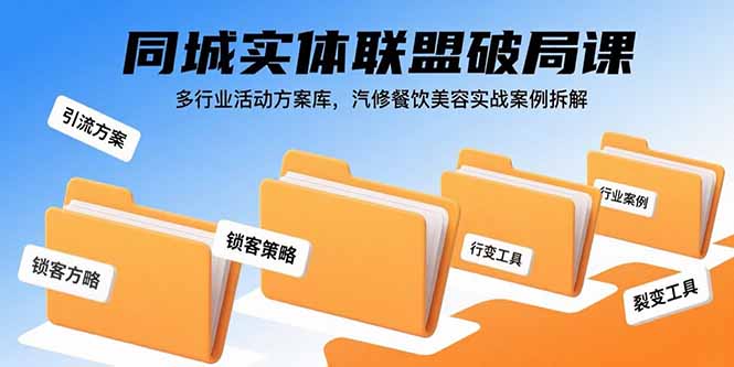 同城实体联盟破局课，多行业活动方案库，汽修餐饮美容实战案例拆解-羽哥创业课堂