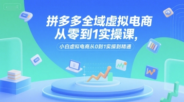 拼多多全域虚拟电商从零到1实操课，小白虚拟电商从0到1实操到精通-羽哥创业课堂