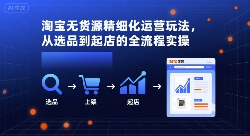 淘宝无货源精细化运营玩法，从选品到起店的全流程实操-羽哥创业课堂