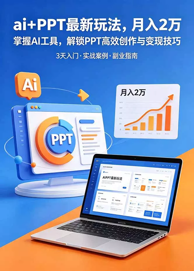 ai+PPT最新玩法，月入2万掌握AI工具，解锁PPT高效创作与变现技巧3天入门，实战案例·副业指南-羽哥创业课堂