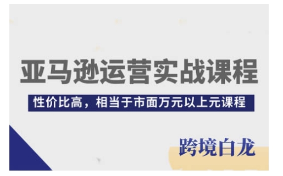 亚马逊运营实战课程，亚马逊从入门到精通，性价比高，相当于市面万元以上元课程-羽哥创业课堂