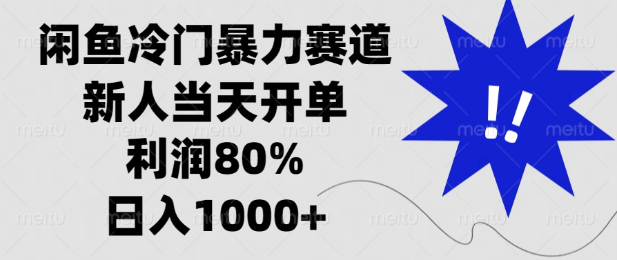 闲鱼冷门暴力赛道，新人当天开单，利润80%，日入1000+-羽哥创业课堂