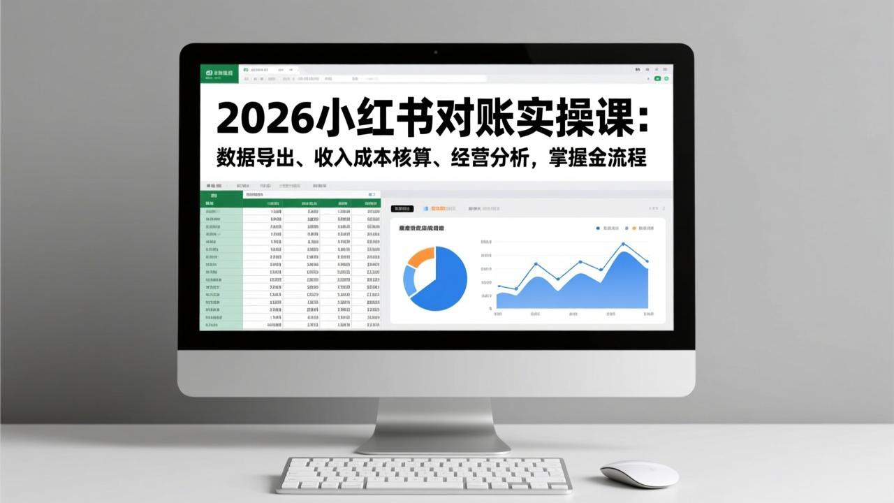 2026小红书对账实操课：数据导出、收入成本核算、经营分析，掌握全流程-羽哥创业课堂