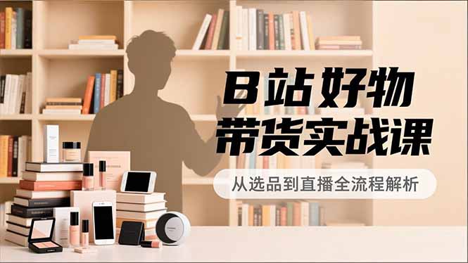B站好物带货实战课，账号定位、选品拍摄、运营变现，全流程教学，实现UP主月入过万-羽哥创业课堂