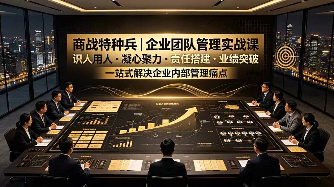商战特种兵|企业团队管理实战课:识人用人|凝心聚力|责任搭建|业绩突破,一站式解决企业内部管理痛点-羽哥创业课堂