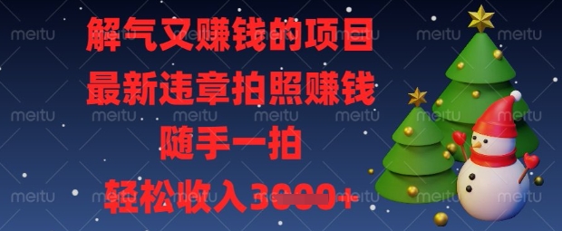 解气又挣钱的项目,最新违章拍照挣钱,随手一拍,轻松收入数张【揭秘】-羽哥创业课堂