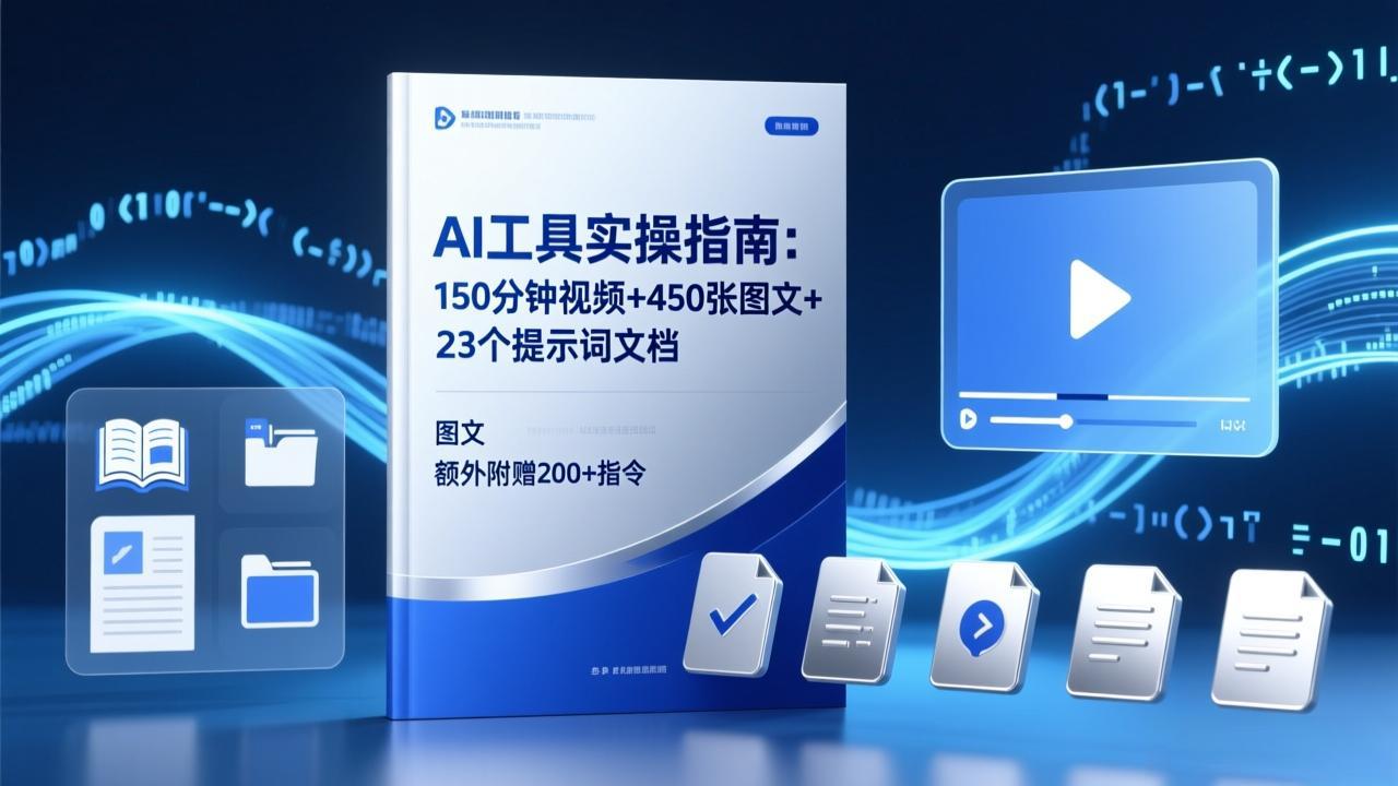AI工具实操指南:150分钟视频+450张图文+23个提示词文档,额外附赠200+指令-羽哥创业课堂