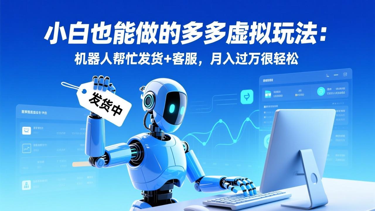 小白也能做的多多虚拟玩法：机器人帮忙发货+客服，月入过万很轻松-羽哥创业课堂
