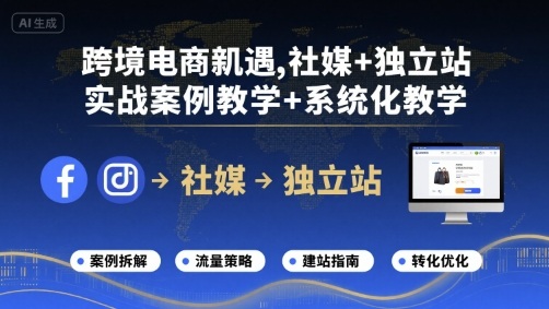 跨境电商新机遇，社媒+独立站，实战案例教学+系统化教学-羽哥创业课堂
