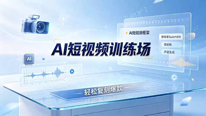老陈AI短视频训练场:AI短视频框架+换背景SwitchXAI+首尾帧+声音生成,轻松复刻爆款-羽哥创业课堂