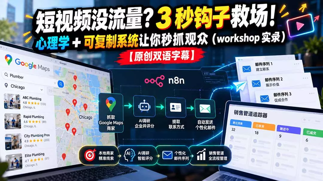 短视频没流量?3 秒钩子救场!心理学 + 可复制系统让你秒抓观众(workshop 实录-羽哥创业课堂