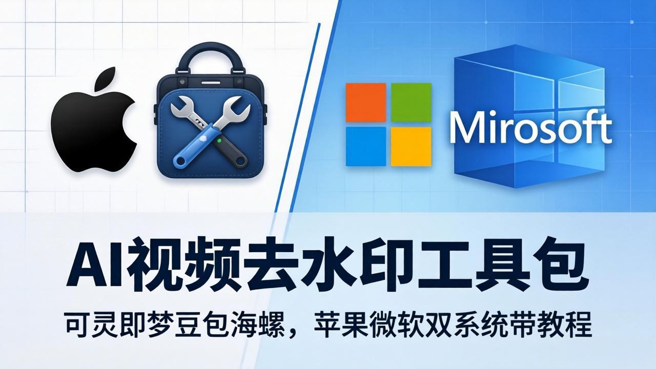 AI视频去水印工具包：可灵即梦豆包海螺，苹果微软双系统带教程-羽哥创业课堂