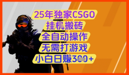25年独家CSGO挂G搬砖，全自动操作，无需打游戏，小白日入3张+【揭秘】-羽哥创业课堂
